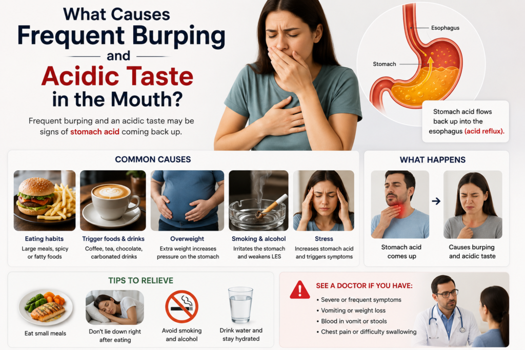 What Causes Frequent Burping and Acidic Taste in the Mouth?